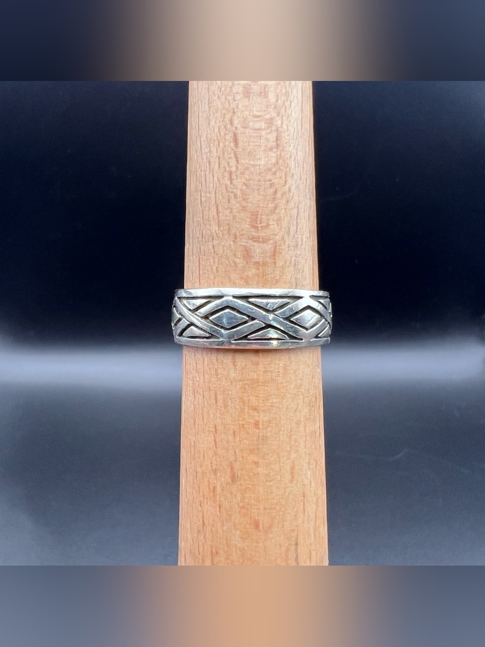 Sterling Silver Geometric Rhombus Ring
